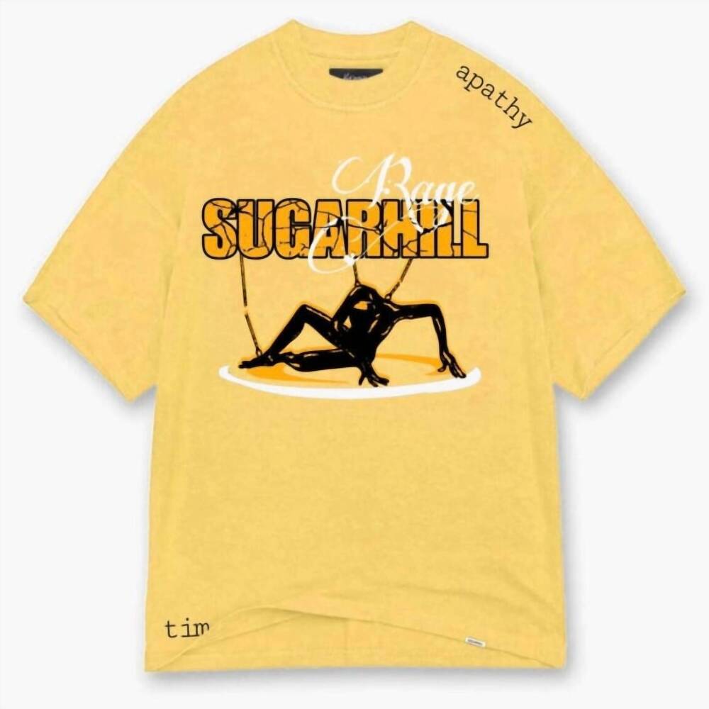 NEW SUGAR HILL men's apathy t shirt in butter yellow